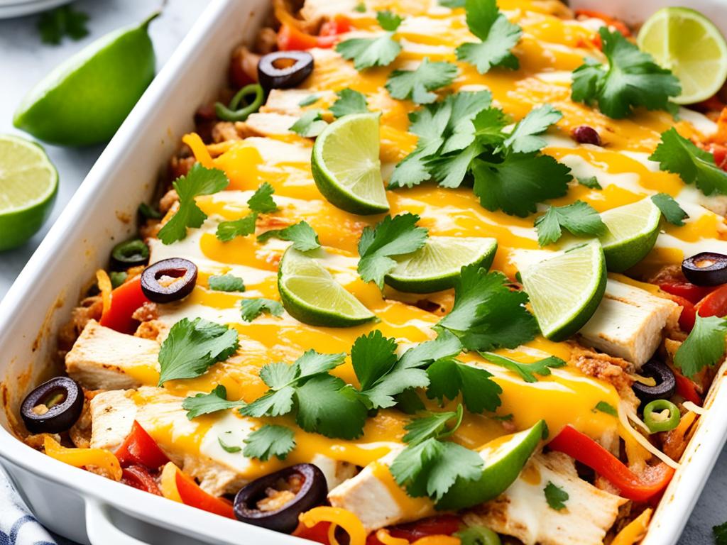 keto chicken fajitas casserole