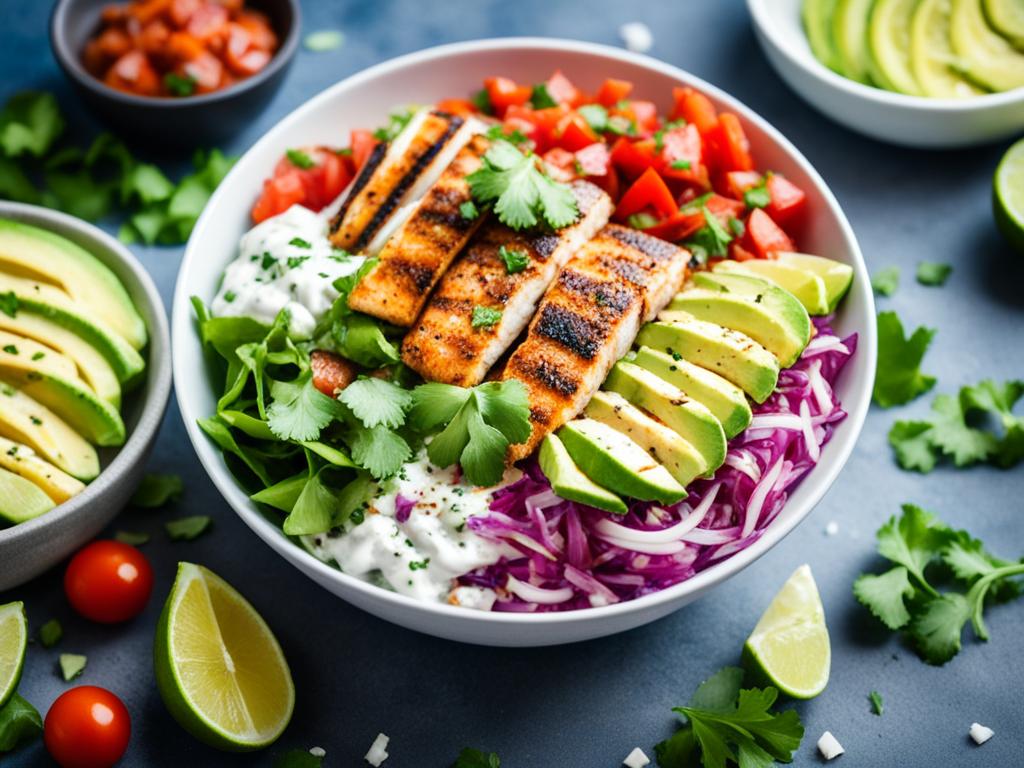 keto fish taco bowl